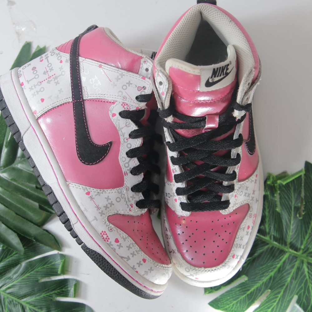 Nike Dunk High Pink White Valentines Sneakers size 5youth/6.5womens/37EU 001732